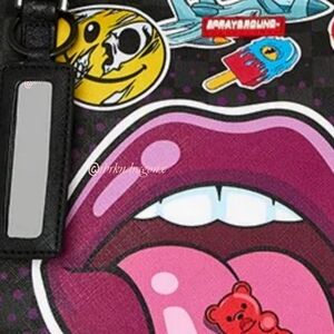 Sprayground Streetwear Colorful Graphic Tote Bag with Bright Neon Streer Design